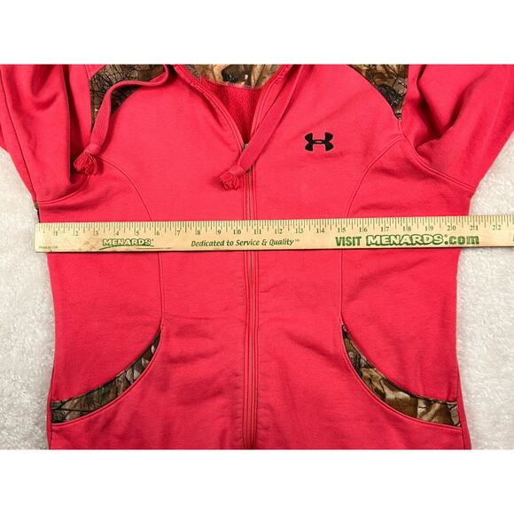 Under Armour Womens Sz XL Sweatshirt Full Zip Hoodie Pink Camo Semi Fitted - Picture 4 of 11